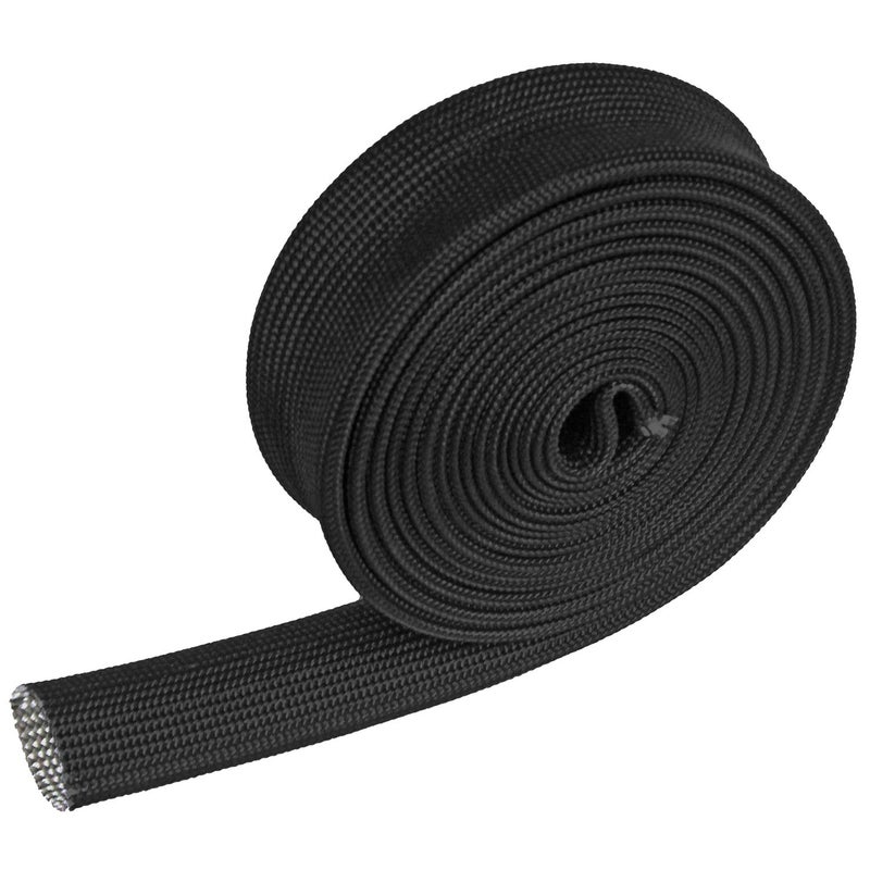 LEDAUT Fiberglass Heat Shield Sleeve - 3/4" ID X 10' Adjustable Hose Heat Shield Spark Plug Wire Black For Car Wire Loom Brake Line Cable - Image 1